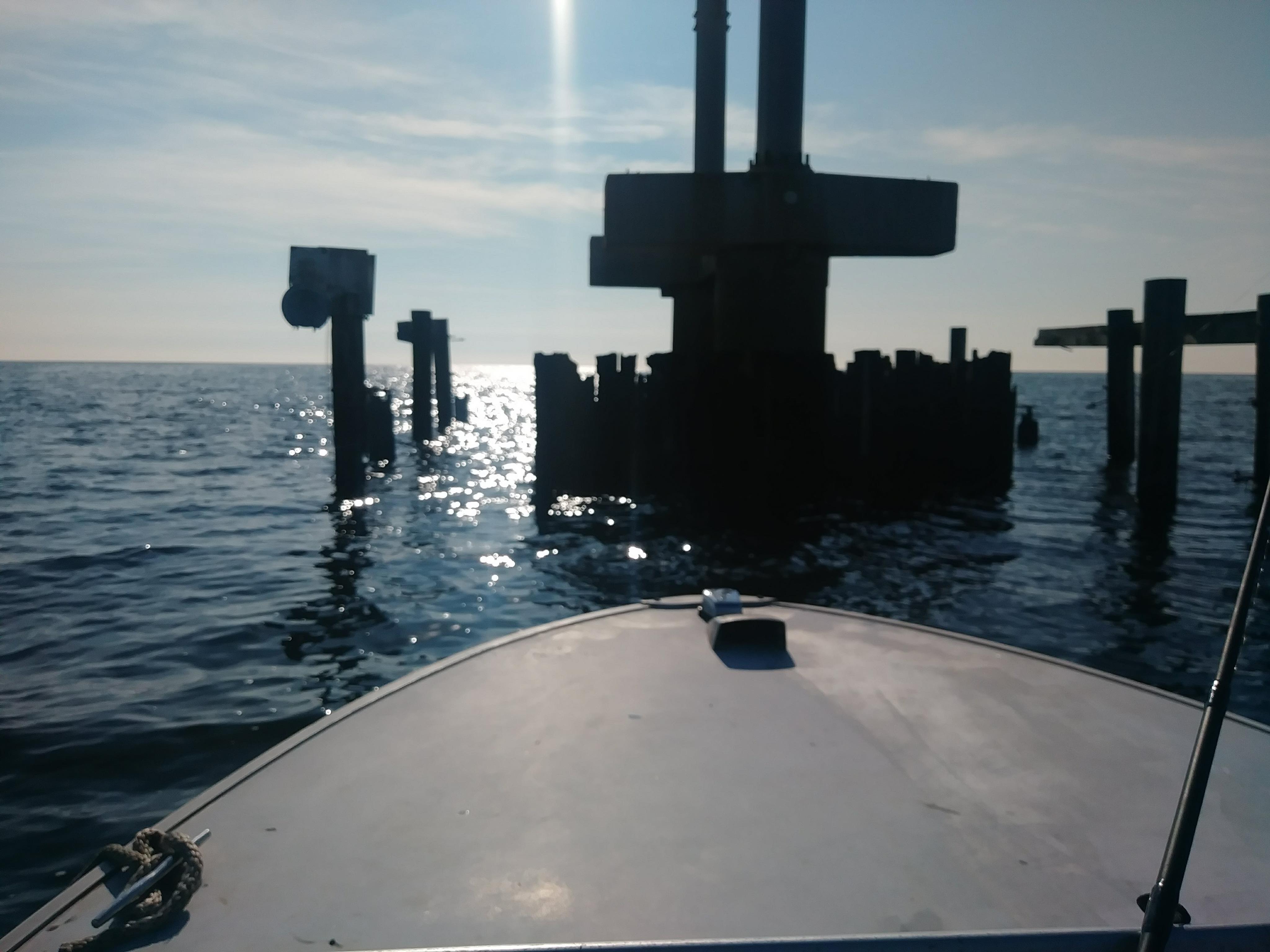 Pilings and open water structure along a Southeast Louisiana edge